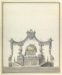 Catafalque of the Empress Catherine the Great of Russia (Side Elevation). by Vincenzo Brenna