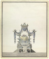 Catafalque for the Empress Catherine the Great of Russia (Front Elevation). by Vincenzo Brenna