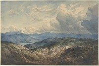 Mountainous Landscape with Approaching Thunderstorm  by Anonymous, German, 19th century