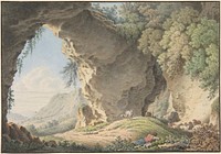 Rocky Landscape with Sleeping Shepherd by Philip Heinrich Dunker (German (born Switzerland), Bern 1780–1836 Nuremberg)