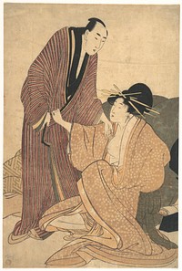 Parting of Lovers: Courtesan and Her Lover by Utamaro Kitagawa (1754–1806)