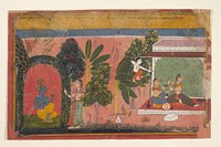 Kama Aims His Bow at Radha: Page From a Dispersed Gita Govinda (Loves of Krishna), India (Rajasthan, Mewar)