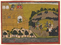 Rama Releases the Demon Spies Shuka and Sarana: Folio from the Siege of Lanka series, attributed to Manaku