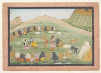 Hanuman Revives Rama and Lakshmana with Medicinal Herbs: Illustrated folio from a dispersed Ramayana series, Workshop active in the first generation after Nainsukh