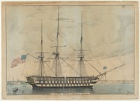 U. S. Ship North Carolina, 102 Guns by Lithographed and published by Nathaniel Currier (American, Roxbury, Massachusetts 1813&ndash;1888 New York)