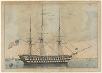 U. S. Ship North Carolina, 102 Guns by Lithographed and published by Nathaniel Currier (American, Roxbury, Massachusetts 1813–1888 New York)