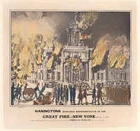 Hanington's Dioramic Representation of the Great Fire in New York, Dec. 16 and 17, 1835. Now Exhibiting with Other Moving Dioramic Scenes, at the American Museum Every Evening... by H. Sewell