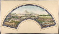 Fan Design with Mount Vesuvius by Anonymous, 19th century