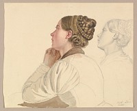 Studies of a Woman Praying by Ludwig Emil Grimm (German, Hanau 1790–1863 Kassel)