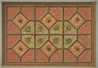 Design for the painted decoration of a coffered ceiling incorporating the initial:  H by Jules Lachaise and Eugène Pierre Gourdet