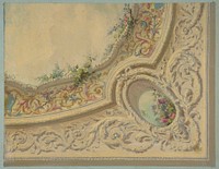 Design for the decoration of a ceiling in the house of Baron Malet, Jouy-en-Josas (Seine et Gise) by Jules Edmond Charles Lachaise and Eugène Pierre Gourdet