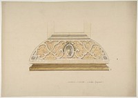 Design for the decoration of the stairway in the Château d'Ognon of M. deMachy (Oise, France) by Jules Edmond Charles Lachaise and Eugène Pierre Gourdet