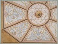 Design for the painted decoration of a ceiling by Jules Edmond Charles Lachaise and Eugène Pierre Gourdet