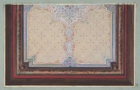 Design for the painted decoration of a ceiling with bursts and filagree by Jules Edmond Charles Lachaise and Eugène Pierre Gourdet