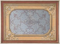 Design for the decoration of a ceiling with urns, swags, and portrait medallions in the four corners by Jules Edmond Charles Lachaise and Eugène Pierre Gourdet