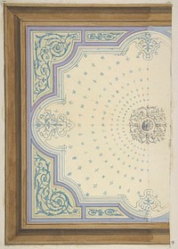 Design for the decoration of a ceiling with strapwork and rinceaux