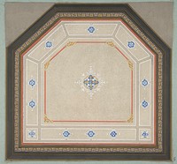 Design for the decoration of a pentagonal ceiling by Jules Edmond Charles Lachaise and Eugène Pierre Gourdet