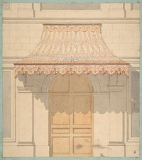 Design for an awning over a door, in Moorish style by Jules Lachaise and Eugène Pierre Gourdet