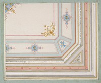 Partial design for a painted ceiling by Jules Lachaise and Eugène Pierre Gourdet