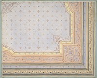 Partial design for the painted decoration of a ceiling by Jules Lachaise and Eugène Pierre Gourdet