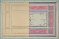 Design for the painted decoration of a ceiling in strapwork and rinceaux by Jules Edmond Charles Lachaise and Eugène Pierre Gourdet