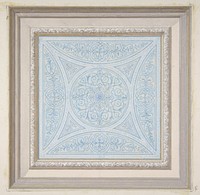 Design for a ceiling paianted in filagree patterns by Jules Lachaise and Eugène Pierre Gourdet