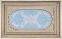 Design for a ceiling painted in filagree designs by Jules-Edmond-Charles Lachaise and Eugène-Pierre Gourdet