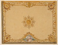 Design for a ceiling with painted decoration by Jules Edmond Charles Lachaise and Eugène Pierre Gourdet