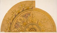 Partial design for a circular ceiling decoration by Jules Edmond Charles Lachaise and Eugène Pierre Gourdet