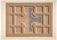 Design for the decoration of a ceiling by Jules Edmond Charles Lachaise and Eugène Pierre Gourdet