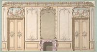 Elevation of a salon decorated in Louis XV style by Jules Lachaise and Eugène Pierre Gourdet