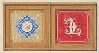 Two alternative designs for the painted decoration of a panel (one with the intertwined initials CL) by Jules-Edmond-Charles Lachaise and Eugène-Pierre Gourdet