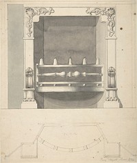 Design for a Cast-iron Hob Grate in Ormolu by Benjamin Dean Wyatt