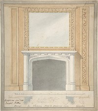 Design for a Chimney Piece in a "Jacobethan" style, for the Drawingroom at Grendon Hall, Warwickshire 