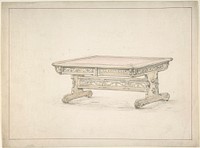 Design for a Renaissance Style Table, Anonymous, British, 19th century