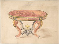 Design for a Round Renaissance Style Table, Anonymous, British, 19th century