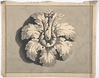 Design for a Boss Carved with Acanthus, Anonymous, British, 19th century