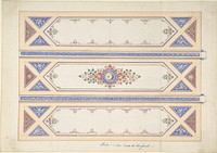 Ceiling Design with Three Panels Divided by Beams