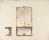 Design for Pier Table and Gold Mirror: Front and Side Elevations, Anonymous, British, 19th century