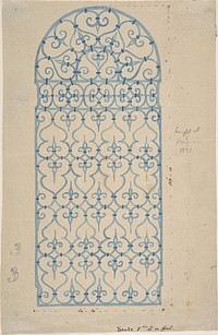 Wrought Iron Gate Design (recto), Sketches for Bracket (verso)