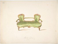 Design for Albert Settee, Anonymous, British, 19th century