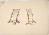 Design for Two Plain Tabletop Mirrors, Anonymous, British, 19th century