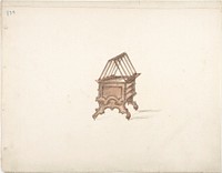 Design for a Two-sided Bookstand with Shelves (Verso: sketch), Anonymous, British, 19th century