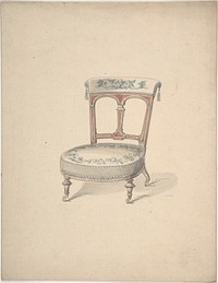 Design for a Low Chair on Casters, Anonymous, British, 19th century