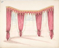 Design for Red Curtains with a Red and Gold Pelmet