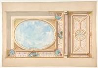 Design for a ceiling by Jules Edmond Charles Lachaise and Eugène Pierre Gourdet