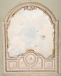 Deign for a ceiling a a trompe l'oeil sky by Jules-Edmond-Charles Lachaise and Eugène-Pierre Gourdet