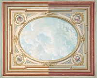 Design for a ceiling of trompe l'oeil sky by Jules-Edmond-Charles Lachaise and Eugène-Pierre Gourdet