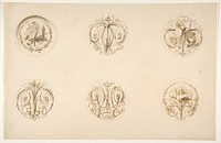 Six designs set in medallions