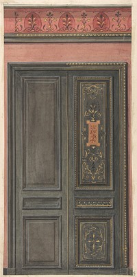 Design for a door by Jules Edmond Charles Lachaise and Eugène Pierre Gourdet